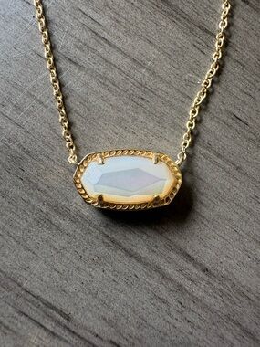 Kendra Scott Gold Plated Opal Hexagon Pendant Necklace - White/Opalescent